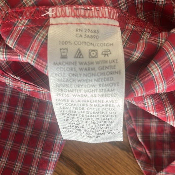 Pendleton Tartan Tidings Plaid Ruffle Collar Button Up Shirt Size 4 - Picture 8 of 9